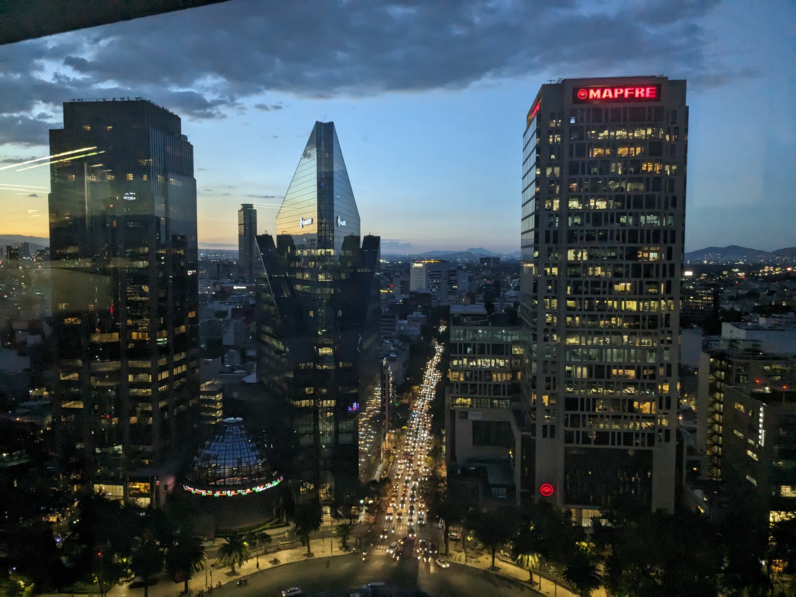 Modern cityscape representing international cooperation